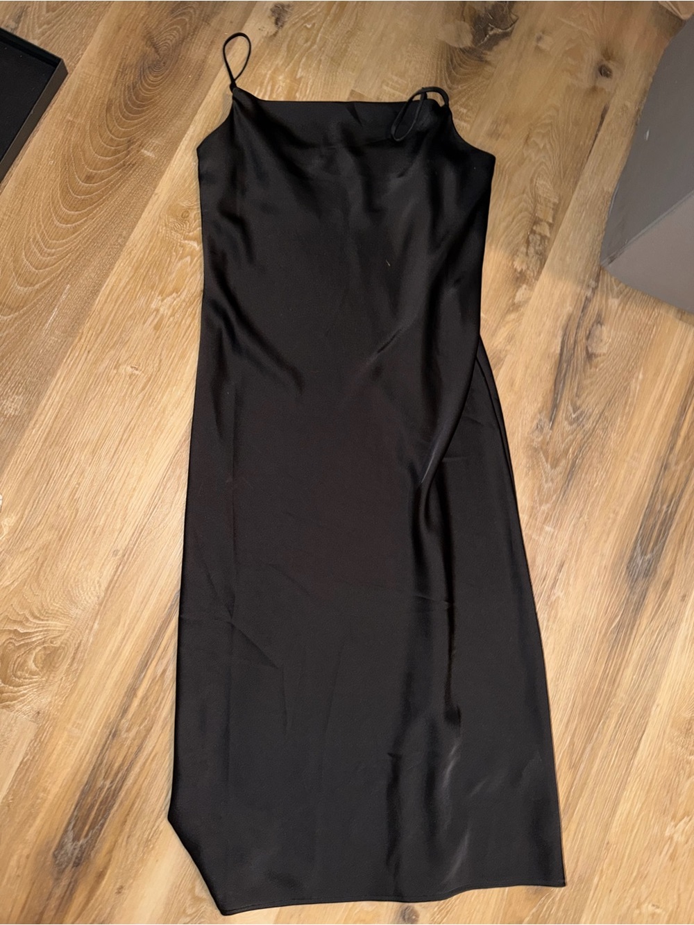 Banana Republic Satin Midi Slip Dress Black